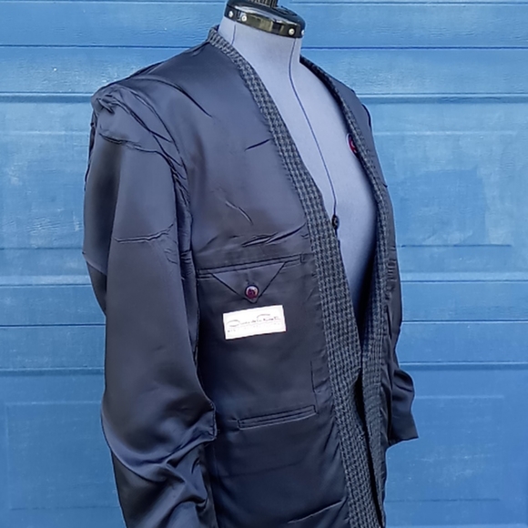 Oscar dela Renta Men's Luxury Check Blazer - Picture 9 of 15